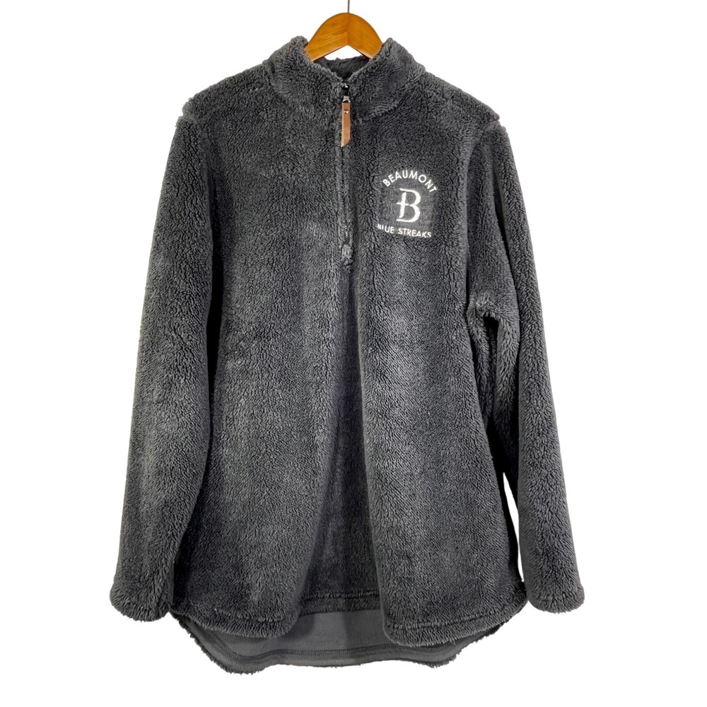 Beaumont Blue Streaks‎ Fleece Pullover Women's XL 1/4 Zip Pockets Plush Soft
